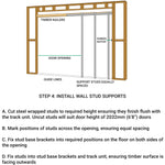 Pocket Door Kit for Double Doors With Synchronised Opening - 915 x 2032mm Max Door Size - 120mm Finished Wall Thickness - tradefit - 10