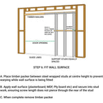 Pocket Door Kit for Single Doors - 915 x 2032mm Max Door Size - 120mm Finished Wall Thickness - tradefit - 12