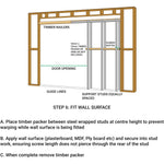 Pocket Door Kit for Single Doors with Soft Close - 915 x 2032mm Max Door Size - 120mm Finished Wall Thickness - tradefit - 11