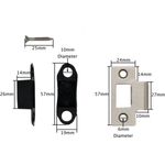 Tubular Latch Faceplate Strike Frame Keep and Dust Box - Satin Nickel - tradefit - 3