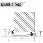 Door Threshold Seal - 56mm Inward Opening - 914mm - Gold - tradefit - 4