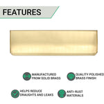 Inner Letter Box Tidy - 280x80mm - Polished Brass - tradefit - 3
