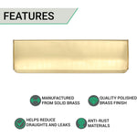 Inner Letter Box Tidy - 400x127mm - Polished Brass - tradefit - 3