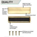 Curved Interior Inner Letter Box Tidy Flap - 355x127mm - Polished Brass - tradefit - 4