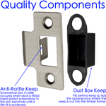 Tubular Latch Faceplate Strike Frame Keep and Dust Box - Matt Black - tradefit - 3