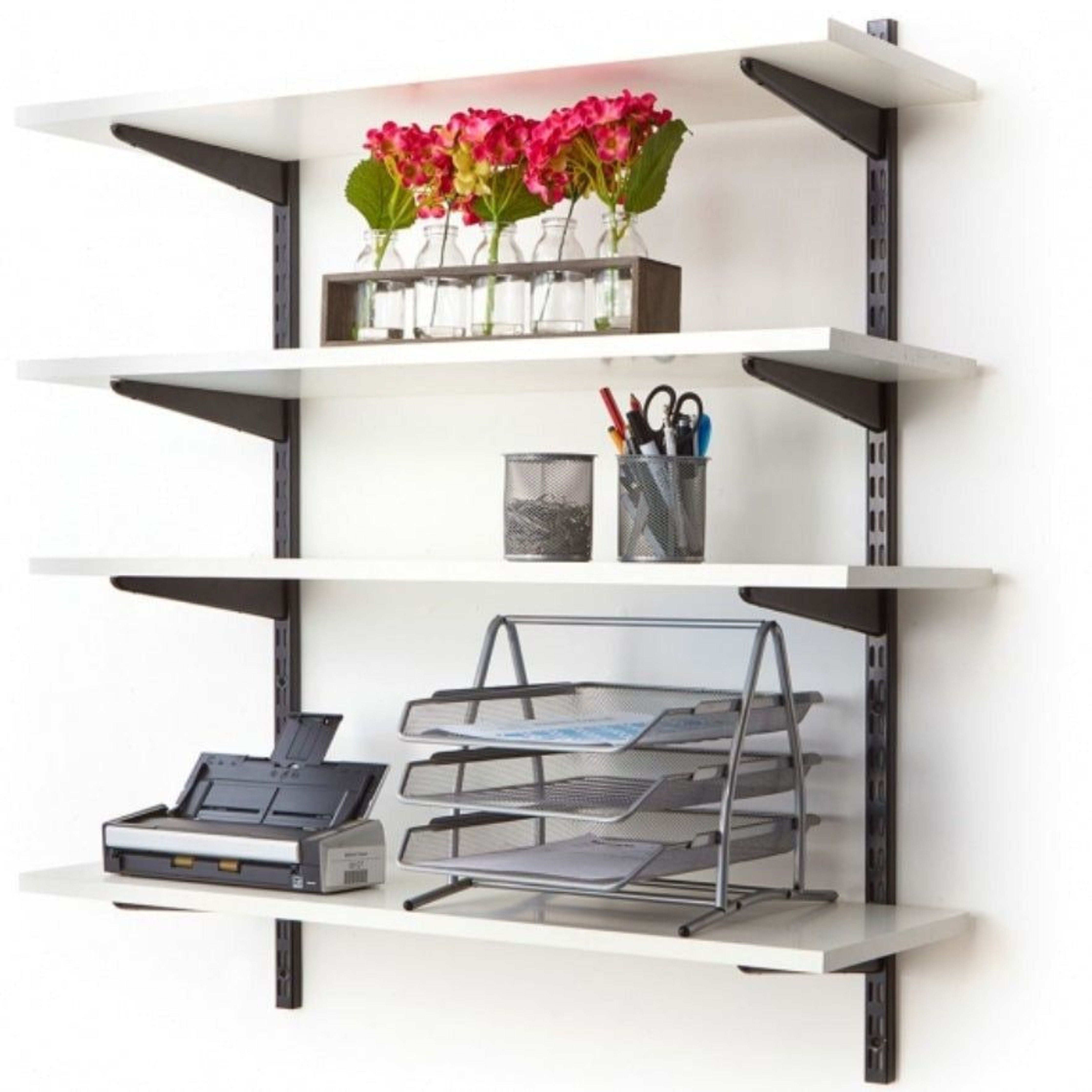 Black Twin Slot Shelving System Black 16 Options tradefit
