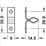 Twin Roller Catch - 32 x 14.5mm - Bronze - Pack of 4 - tradefit - 4