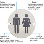 Circular Disc Navigation Signage - 76mm x 1.5mm - Screw Fixed - Unisex - tradefit - 3