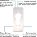 Repair Escutcheon Key Hole Cover Plate Euro Profile Self Adhesive Fix - Polished Stainless Steel - 28mm - tradefit