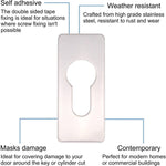 Repair Escutcheon Key Hole Cover Plate Euro Profile Self Adhesive Fix - Polished Stainless Steel - 28mm - tradefit - 2