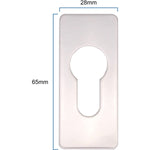 Repair Escutcheon Key Hole Cover Plate Euro Profile Self Adhesive Fix - Polished Stainless Steel - 28mm - tradefit - 3