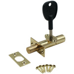 Concealed Door Security Rack Bolts Pack of 2 + 2 Keys - 61mm - Brass - tradefit - 6
