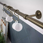 Kitchen Tool Holder Utensil Hanging Rack Storage Rail Kit 8 Hooks & Fixings 600x19mm Antique Brass - tradefit - 2