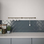 Kitchen Tool Holder Utensil Hanging Rack Storage Rail Kit 8 Hooks & Fixings 600x19mm Antique Brass - tradefit - 3