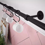 Kitchen Tool Holder Utensil Hanging Rack Storage Rail Kit 8 Hooks & Fixings 1000x19mm Matt Black - tradefit - 2