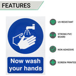Now Wash Hands 300x200mm Self Adh Semi Rigid PVC - tradefit - 2