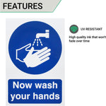Now Wash Hands 300x200mm Self Adh Semi Rigid PVC - tradefit - 3