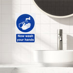 Now Wash Hands 300x200mm Self Adh Semi Rigid PVC - tradefit - 5