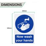 Now Wash Hands 300x200mm Self Adh Semi Rigid PVC - tradefit - 4