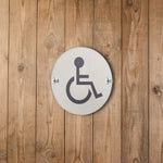 Circular Disc Navigation Signage - 76mm x 1.5mm - Screw Fixed - Wheelchair - tradefit - 5