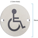 Circular Disc Navigation Signage - 76mm x 1.5mm - Screw Fixed - Wheelchair - tradefit - 4