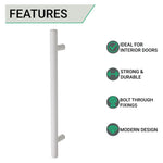 T - Bar Cupboard Dee Handle 348x12mm 288mm Centres Matt White - tradefit - 2