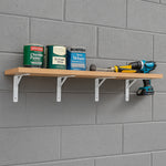 Strong Shelf Brackets Pair Reinforced Stay Arm Heavy Duty - 200 x 250 x 30 x 4mm - White - PAIR - tradefit - 2