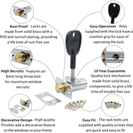 Concealed Window Security Rack Bolts 32mm Pack of 2 + 2 Keys - Brass - tradefit - 2
