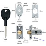 Concealed Window Security Rack Bolts 32mm Pack of 2 + 2 Keys - Polished Chrome - tradefit - 3