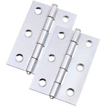 Steel Butt Hinges 1840 Loose Pin Pattern - 76x51x1.5mm - Zinc Plated - Pair - EXCLUDING Screws - tradefit - 2