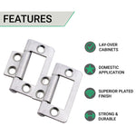 Steel Flush Cabinet Hinges - 40mm - Zinc Plated - Pair - EXCLUDING Screws - tradefit - 3