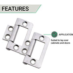 Steel Flush Cabinet Hinges - 40mm - Zinc Plated - Pair - EXCLUDING Screws - tradefit - 4