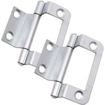 Steel Double Cranked Flush Cabinet Hinges - 50mm - Zinc Plated - Pair - EXCLUDING Screws - tradefit - 2