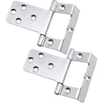 Steel Cranked Flush Cabinet Hinges - 50mm - Zinc Plated - Pair - EXCLUDING Screws - tradefit - 2