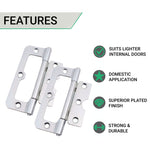 Loose Pin Hurlinge Cabinet Hinge - 102mm - Zinc Plated - Pair - EXCLUDING Screws - tradefit - 3