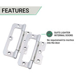 Loose Pin Hurlinge Cabinet Hinge - 102mm - Zinc Plated - Pair - EXCLUDING Screws - tradefit - 4