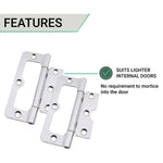 Fixed Pin Hurlinge Cabinet Hinge - 102mm - Zinc Plated - Pair - EXCLUDING Screws - tradefit - 4
