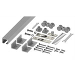 Top Hung Straight Sliding Single Door Kit - Max Weight 50kg - Max Door Width 1200mm - 2.4m Track - tradefit - 1