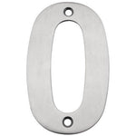 Stainless Numeral 0 House Building Number - Screw Fixed - 102mm - Satin Stainless - tradefit - 1