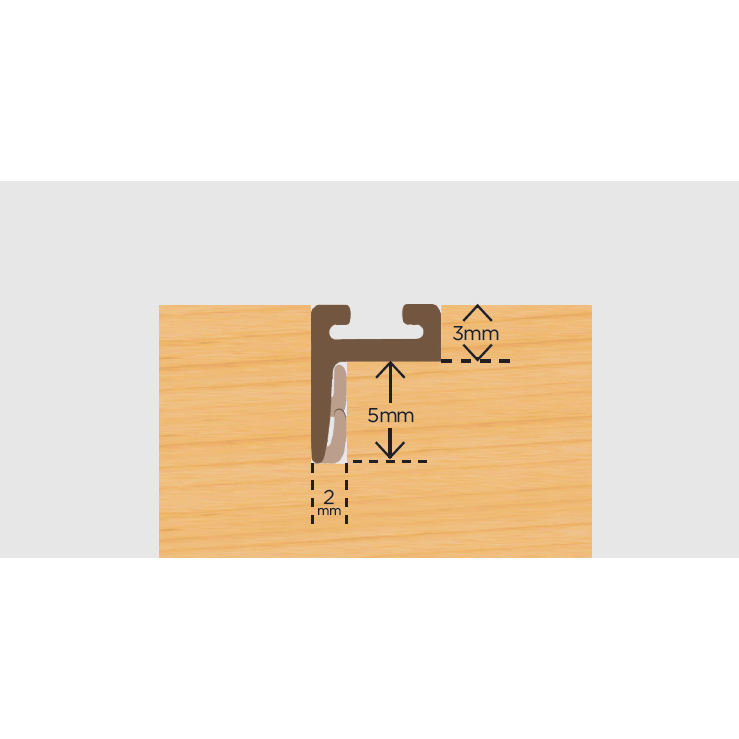 Sash Window Brush Pile Carrier Offset Leg - Without Pile - White - 2.2m ...