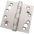 Fire Door Security Pin Hinges 4" Stainless Steel Grade 13  - 102x102x3mm - Square - Satin - Pair = 2 Hinges - Including Screws