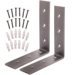 Scaffold Board Shelf Brackets 200mm PAIR Heavy Duty Rustic Wall Mounted Supports - tradefit - 1