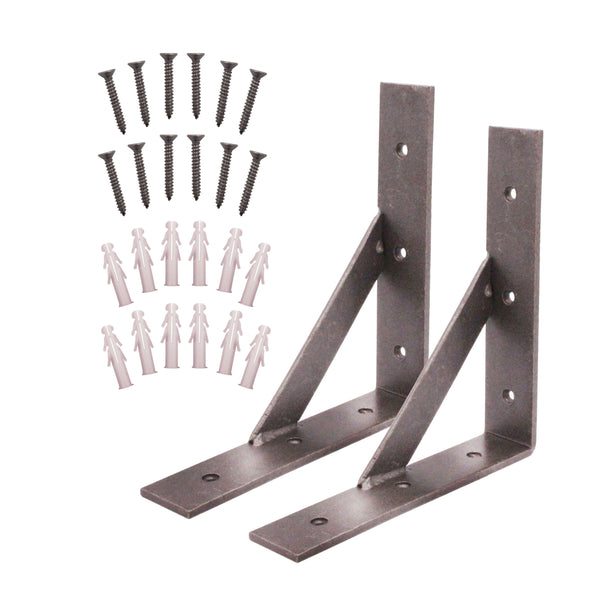 Scaffold Board Shelf Brackets Strong 200mm PAIR Reinforced Heavy Duty Rustic Wall Mounted Supports - tradefit - Featured Image