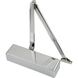 Universal Overhead Fire Door Closer Dual Handed Push or Pull Side DA + BC – Power Size 2 - 4 - Polished Chrome - tradefit