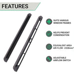 Trickle Window Slot Vent Set Inside & Out - 300mm - 2328mm²EA - Black - Pack of 50 - tradefit - 3
