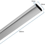 Wardrobe Rail Oval Tube - 30x300mm - Polished Chrome - tradefit - 2