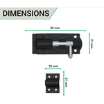 Tower Bolt - 90 mm / 3 Inch - Black - tradefit - 3
