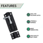 Tower Bolt - 90 mm / 3 Inch - Black - tradefit - 2