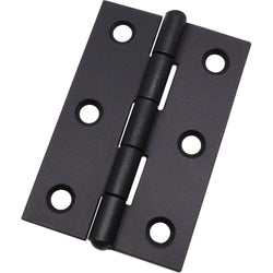 Steel Butt Hinges 1838 Fixed Pin Pattern - 76x51x1.5mm - Black Plated - Pair - EXCLUDING Screws - tradefit