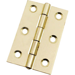 Steel Butt Hinges 1838 Fixed Pin Pattern - 76x51x1.5mm - Brass Plated - Pair - EXCLUDING Screws - tradefit